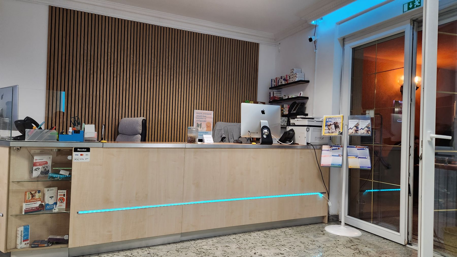 The reception desk